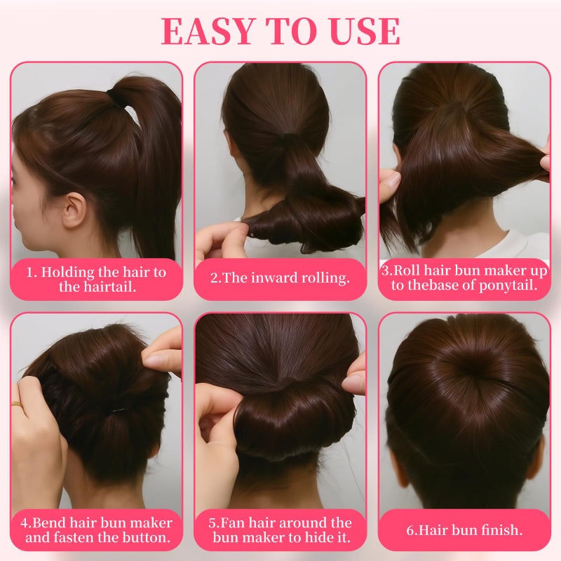 Pretwad 10 Pack Hair Bun Maker for Women - 5 Small & 5 Large Non-Slip Foam Sponge Bun Shapers for Easy Updos, Lazy Hair Curler Bun Clips, Reusable Magic Bun Curler for Long/Short/Thick/Thin Women Hair - Image 3